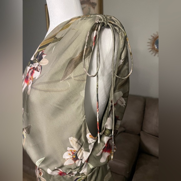 🔥SEXY🔥NWT Allsaints Laura Dorada Silk One Shoulder Dress US Sz 0 - Picture 7 of 16